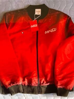 Coca-Cola Red and Black Satin Logo Jacket
